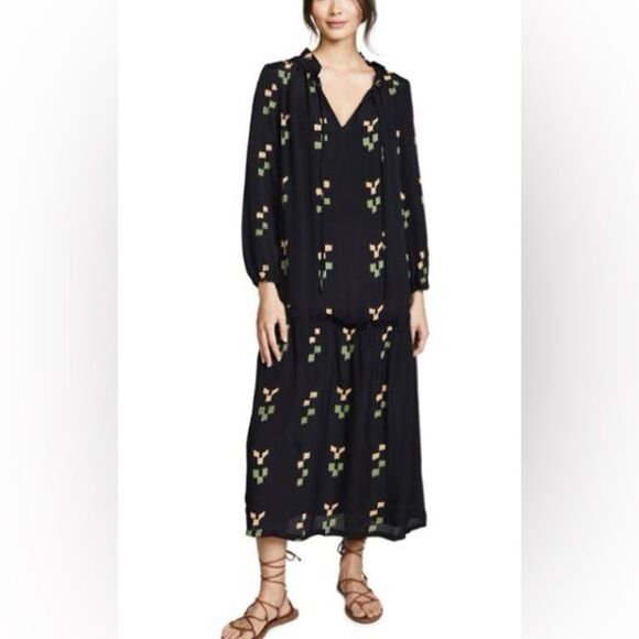 Rachel Pally Black Midi Dress with Floral Accents - Picture 13 of 13